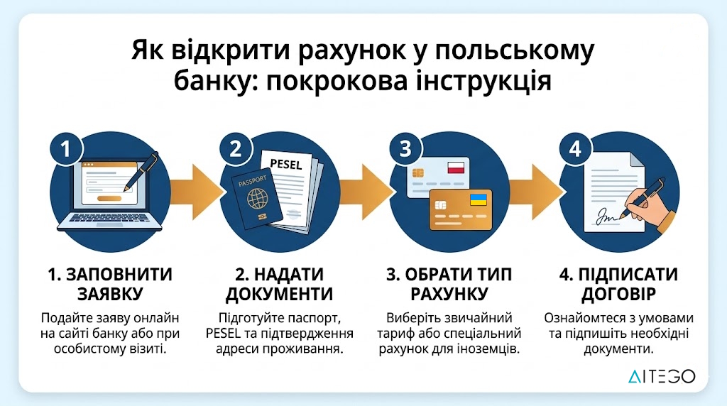 Як українцю завести рахунок в Польщі